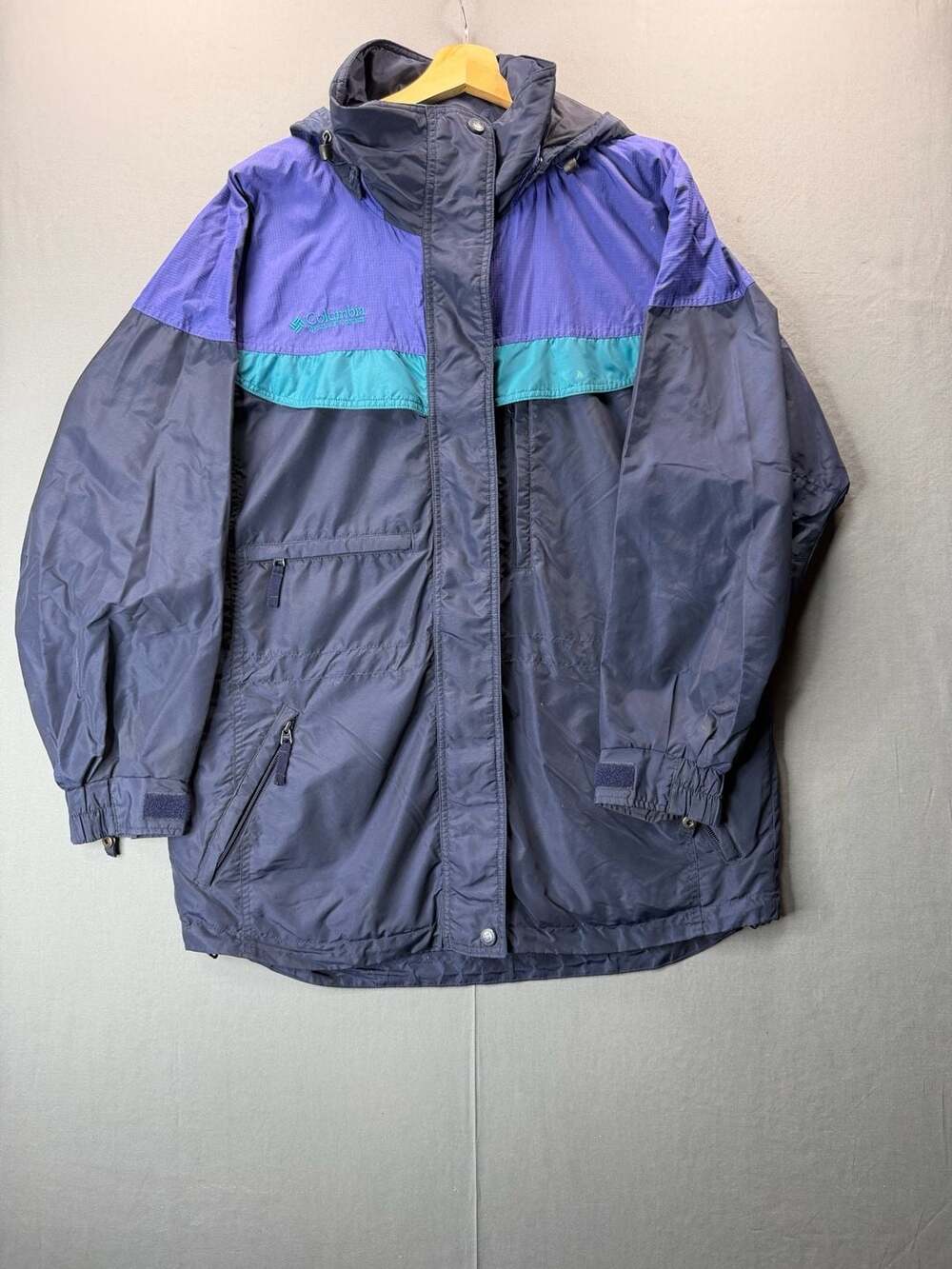 Vintage Columbia Boulder Ridge Jacket Size M Purple Teal Color Block Ski